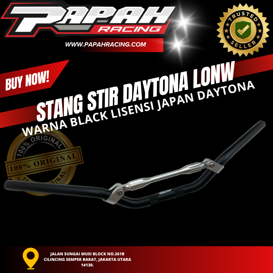 STANG STIR DAYTONA LOW BLACK / HITAM LISENSI JAPAN DAYTONA